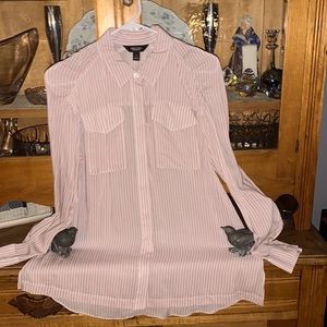 Vera Wang Silk-like Stripped Utility Tunic Size Small